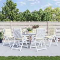 VidaXL Stoelkussens 6 st lage rug oxford stof crèmekleurig