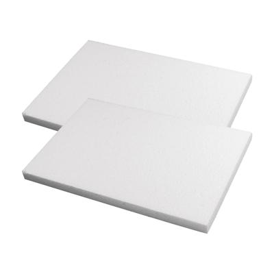 Hobby/knutsel Piepschuim schijf - 2x - wit - 20 x 30 x 2 cm - figuur en vormen