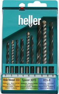 Heller Universele boorset | 9-delig metaal-, hout- en steenboor | 1 stuk - 17741 - 17741a