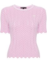 Maje crew-neck chevron-knit top - Rose - thumbnail