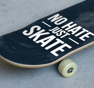 Skateboard no hate sticker