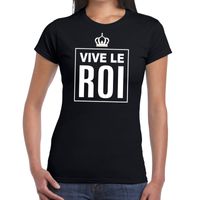 Zwart Vive le Roi Frans t-shirt dames - thumbnail