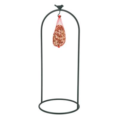 Vogelvoederstandaard - maat L - groen - metaal - 24 x 24 x 57 cm - vogel huisje standaard