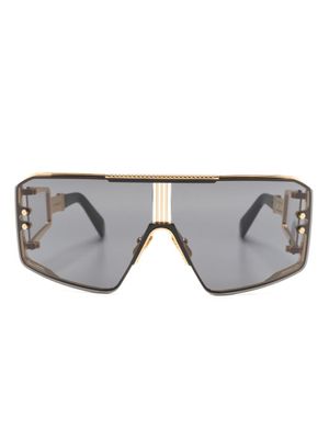 Balmain Eyewear lunettes de soleil Le Masque à monture oversize - Or
