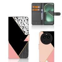 OPPO Find X6 Pro | Book Case | Zwart Roze Vormen