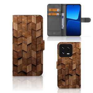 Book Style Case voor Xiaomi 13 Pro Wooden Cubes