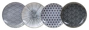 Ontbijtborden Set - Tokyo Design Studio - Nippon Black - 4 stuks 20.6 x 2.2cm