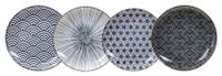 Ontbijtborden Set - Tokyo Design Studio - Nippon Black - 4 stuks 20.6 x 2.2cm