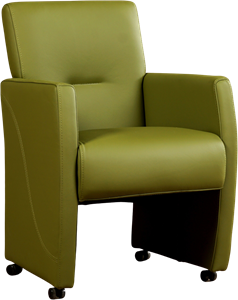 Groene leren moderne eetkamerfauteuil Pleasure - Toledo Leer Apple Green (groen leer)