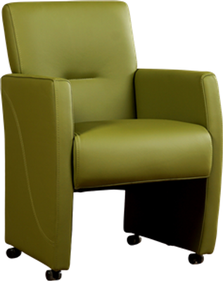 Groene leren moderne eetkamerfauteuil Pleasure - Toledo Leer Apple Green (groen leer)