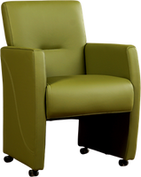 Groene leren moderne eetkamerfauteuil Pleasure - Toledo Leer Apple Green (groen leer)