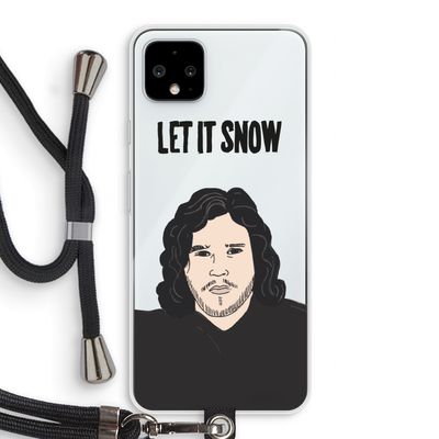 Let It Snow: Pixel 4 XL Transparant Hoesje met koord