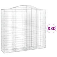 The Living Store Schanskorven - Tuinbarrière 200x50x180/200 cm - Gabion muren voor decoratie en geluidsisolatie