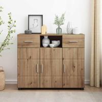 Dressoir met lade artisanaal eikenkleurig 88.5 x 30.5 x 73 cm
