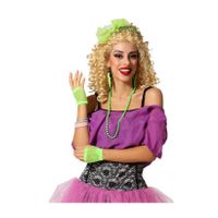 Foute 80s/90s party verkleed accessoire set - neon groen - 7-delig - jaren 80/90 thema feestje - thumbnail