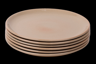Set van 6 dinerborden - 27 cm - Maia - zandkleurig - Portugees stoneware