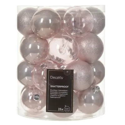 Kerstbal kunststof d6cm prz 25st