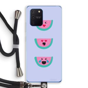 Smiley watermeloen: Samsung Galaxy Note 10 Lite Transparant Hoesje met koord