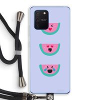 Smiley watermeloen: Samsung Galaxy Note 10 Lite Transparant Hoesje met koord