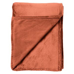 Dutch Decor - BILLY - Plaid 150x200 cm - flannel fleece - superzacht - Potters Clay - oranje terra