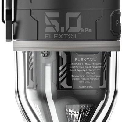 Flextail - Max Pump 3 - Elektrische Luchtbedpomp - 2-in-1 oplaadbare luchtpomp met hoge snelheid - Opblaaspomp - 500 L/Min - Inclusief lampje & meerdere opzetstukken - Zwart