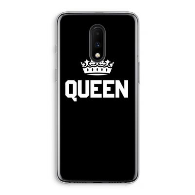 Queen zwart: OnePlus 7 Transparant Hoesje