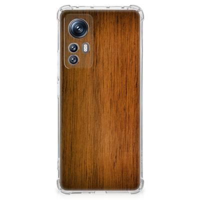 Xiaomi 12 | 12x Stevig Telefoonhoesje Donker Hout