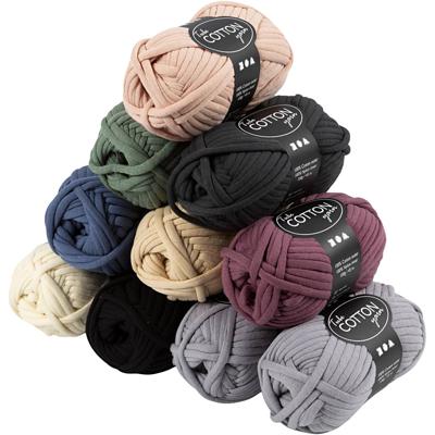 Creativ Company Textielgaren, l: 45 m, kleuren kan variëren , diverse kleuren, 10x100 gr/ 1 doos