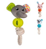 Puppyspeelgoed knuffel met touw - thumbnail