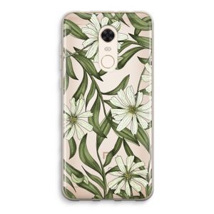 Wit bloemenpatroon: Xiaomi Redmi 5 Transparant Hoesje