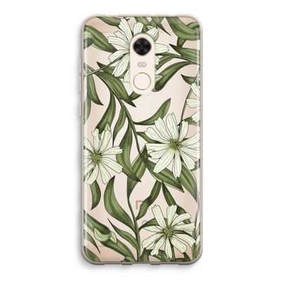 Wit bloemenpatroon: Xiaomi Redmi 5 Transparant Hoesje