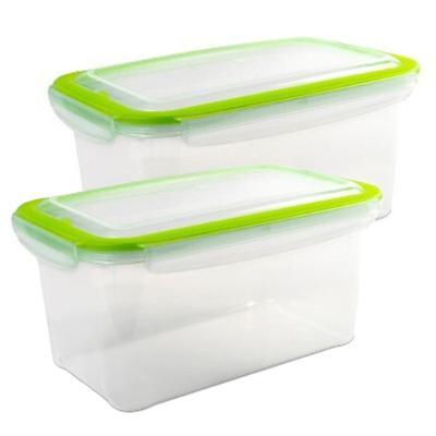 Vershoudbakje 2,5 liter - 2x - transparant - kunststof - 24 x 15 x 12 cm - Luchtdicht afgesloten