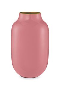 Pip Studio Ovale Vaas Metaal Oud Roze 30cm