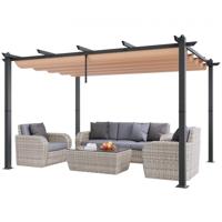 VEVOR paviljoen tuintent buiten pergola zonwering luifel 2,96x3,95x2,3m beige