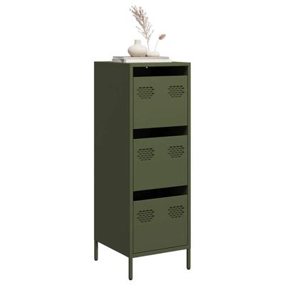 Hoge kast 39x35x103,5 cm staal olijfgroen