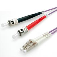 VALUE F.O. kabel 50/125µm OM4, LC/ST, violet, 2 m