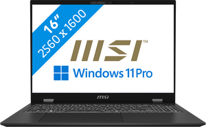 MSI Prestige 16 AI Evo B1MG-022NL Laptop 40,6 cm (16") Quad HD+ Intel Core Ultra 7 155H 32 GB LPDDR5-SDRAM 1 TB SSD Wi-Fi 7 (802.11be) Windows 11 Pro Grijs