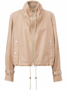 Burberry veste crop en cuir - Tons neutres
