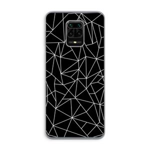 Geometrische lijnen wit: Xiaomi Redmi Note 9 Pro Transparant Hoesje