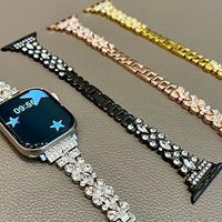 sieraden armband Compatibel met: Apple Watch-horlogebandje 38mm 40mm 41mm 42mm 44mm 45mm 49mm Bling Diamant Luxe Verstelbaar Legering Vervangende horlogeband voor iwatch Ultra 2 Series 9 8 7 SE 6 5 4 Lightinthebox - thumbnail