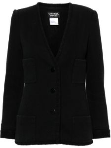 CHANEL Pre-Owned blazer matelassé en coton à losanges (années 1990) - Noir