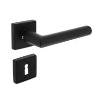 Intersteel Deurkruk Broome op vierkant rozet met sleutelplaatjes - aluminium/zwart