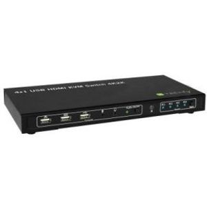 Techly 4x1 USB HDMI KVM Switch 4Kx2K IDATA KVM-HDMI4U Zwart KVM-switch