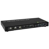 Techly 4x1 USB HDMI KVM Switch 4Kx2K IDATA KVM-HDMI4U Zwart KVM-switch