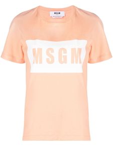 MSGM t-shirt à logo imprimé - Orange