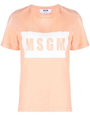 MSGM t-shirt à logo imprimé - Orange