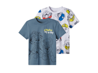 Kinder T-shirts, 2 stuks (Blauw/wit, 110/116)
