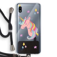 Roze eenhoorn: Samsung Galaxy A10 Transparant Hoesje met koord