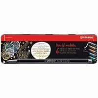 Stabilo Pen 68 metallic tin-box 6 stuks