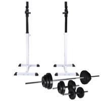 VidaXL Halter-/squatrek met halterset 30,5 kg